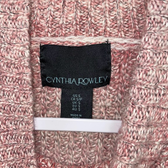 CYNTHIA ROWLEY | Ambre Striped Pink Turtleneck Sweater Size Small B41 - Picture 7 of 9